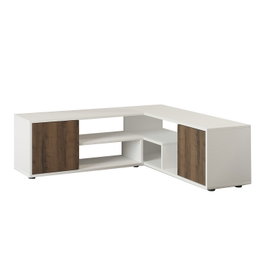 Hanah Home Soporte para TV Blanco y Roble con múltiples estantes